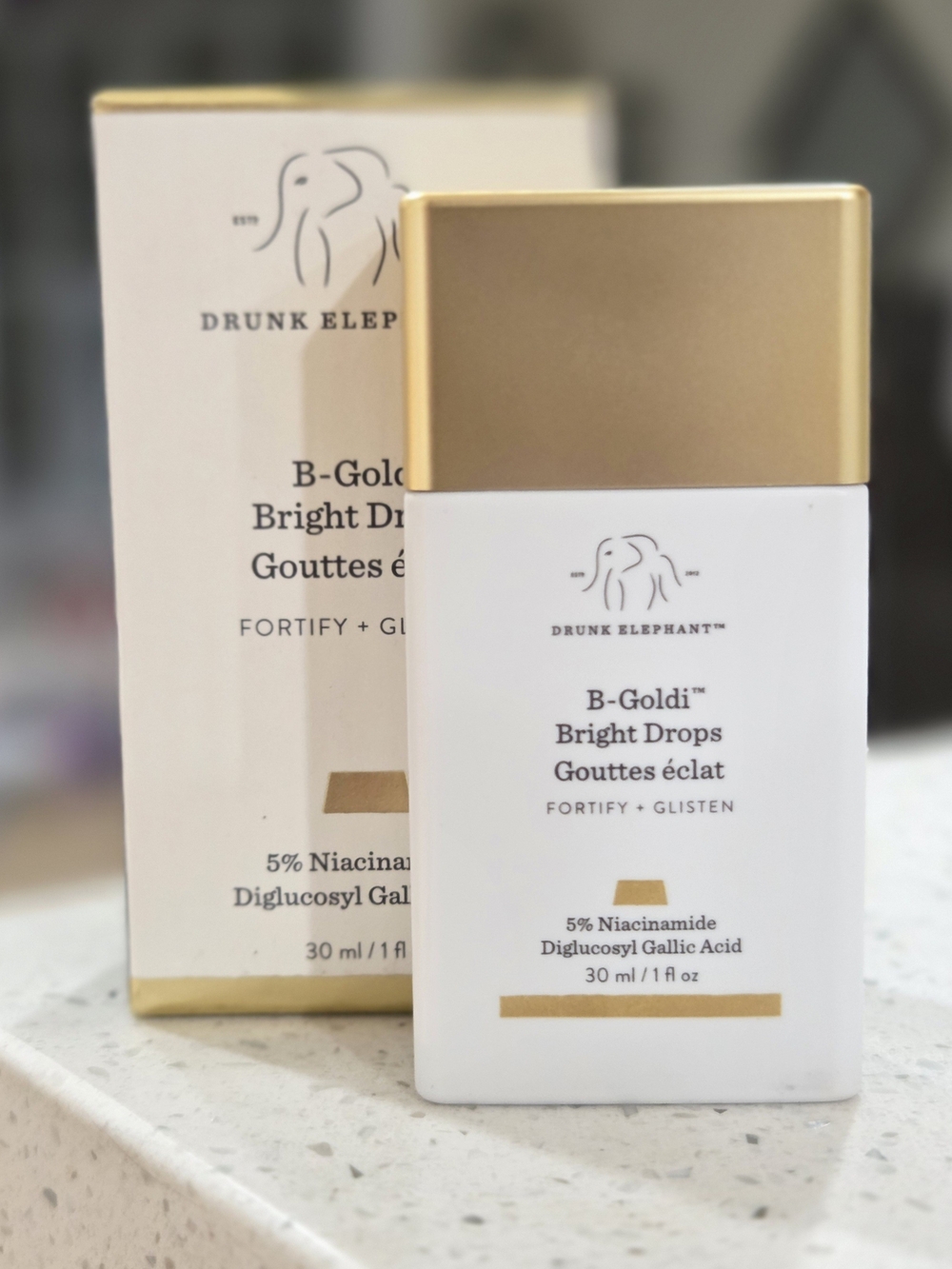 Drunk Elephant B-Goldi Bright Drops Serum - White & Gold